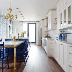 Traditional Eat-In Kitchen With Blue Accents From Sarah Sees Potential