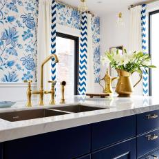Blue Kitchen Island With Vintage Flair From Sarah Sees Potential