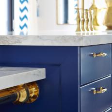 Vintage-Style Blue Kitchen Island From Sarah Sees Potential