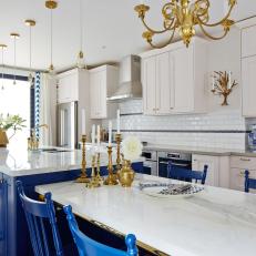 Traditional White and Blue Chef's Kitchen From Sarah Sees Potential
