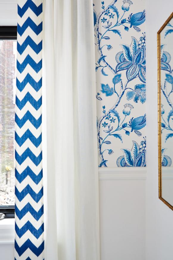 Modern Blue and White Curtains