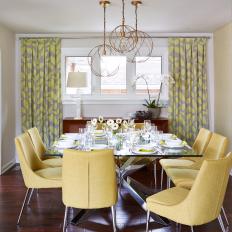 Yellow and White Mid-Century Dining Room From Sarah Sees Potential