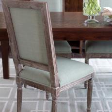 Traditional Sage Green Dining Chairs