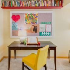 Kid's Wood Desk and Yellow Chair