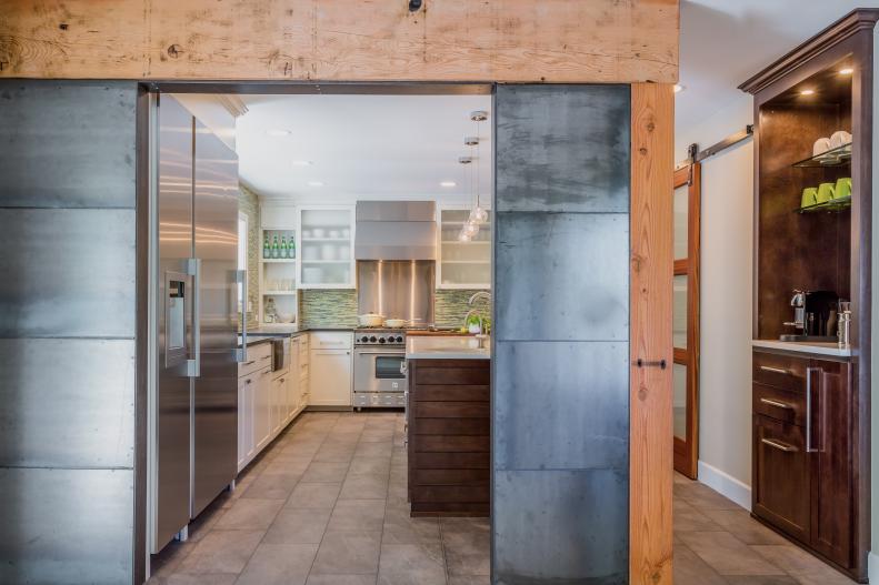 Steel and Wood Kitchen Wall