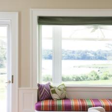 Scenic Window Seat With Striped Cushion