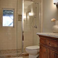 Neutral Traditional Bathroom With Walk-In Shower