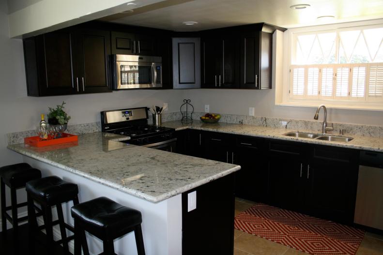 Contemporary Black and White Kitchen from Season 2 of Flip or Flop