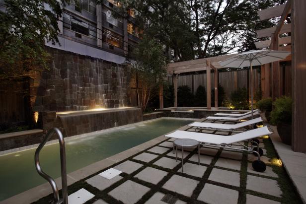 Lap Pool with Wall Fountain