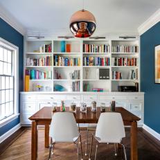 Bold Color in Transitional Home Office