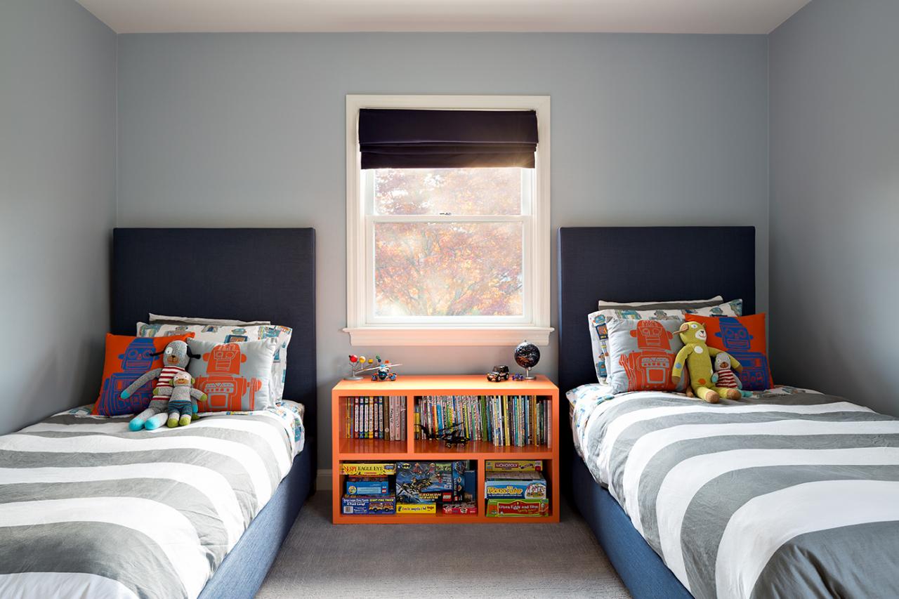 Contemporary Kids Room  With Twin  Beds HGTV