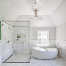 White Bathroom With Jetted Soaking Tub