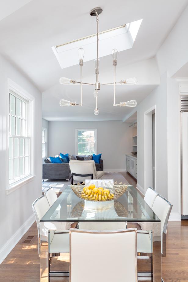 Contemporary Dining Room With Glass Table 