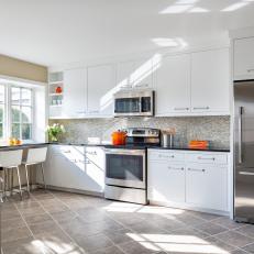 Transitional Kitchen Maximizes Basement Space