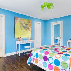 Bright Color, Bold Pattern in Contemporary Teen's Bedroom