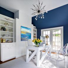 White and Navy Home Office
