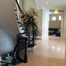 White Marble Floors and Spiral Staircase
