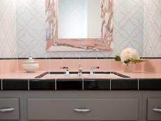 Contemporary Pink and Black Bathroom Vanity