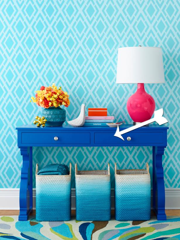 paint a blue console table