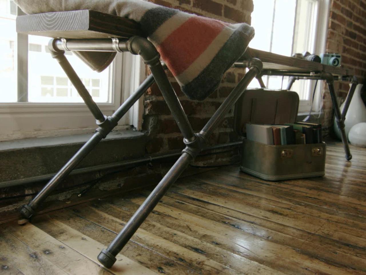 Make An Industrial Style Pipe Bench Danmade Watch Dan Faires Make Reclaimed Wood Furniture Hgtv