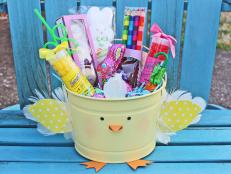 Just a few inexpensive craft supplies are all you need to turn a basic bucket into an adorable alternative to a traditional Easter basket.