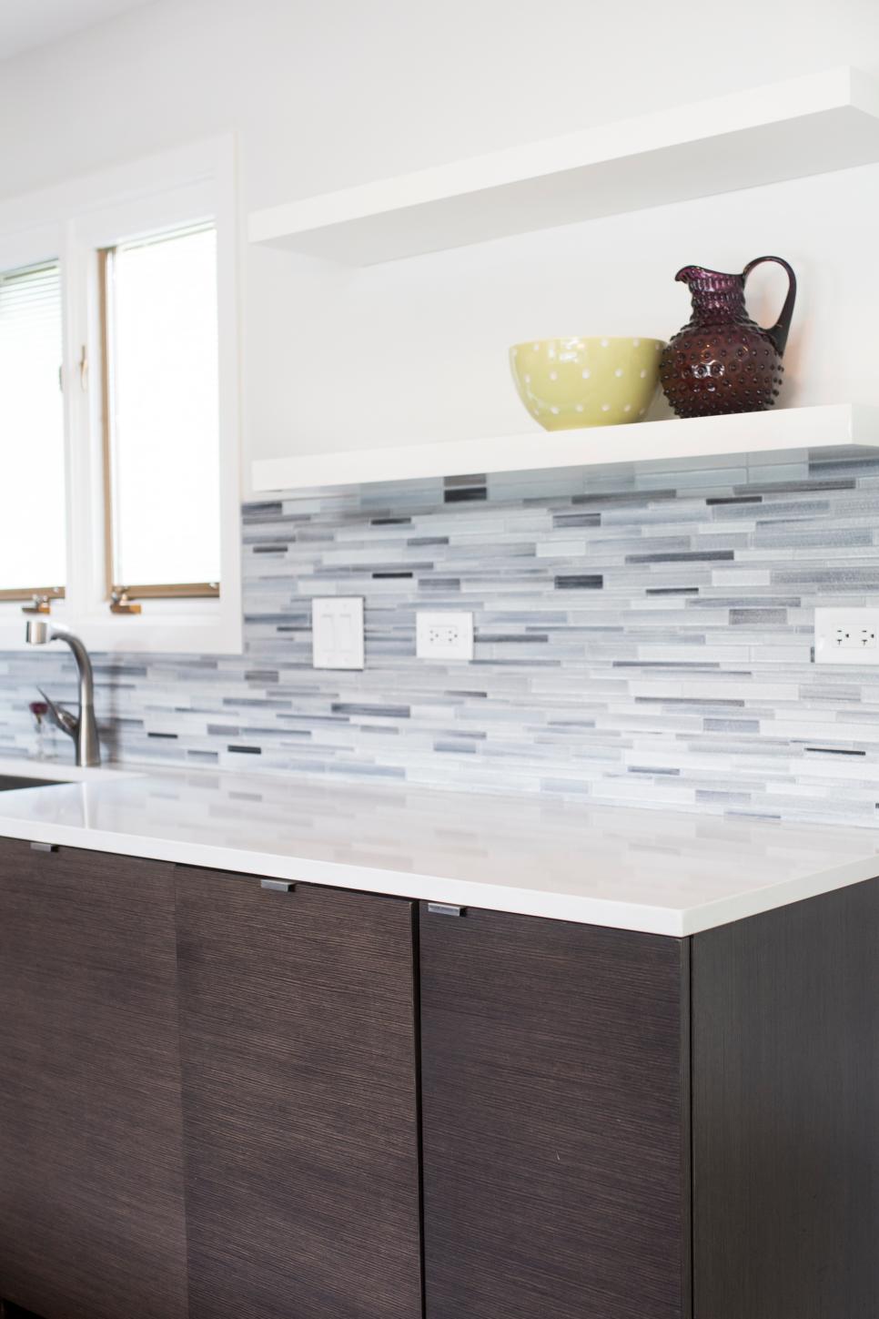 Dark Brown Kitchen Cabinets Pair With Crisp White Countertops Hgtv