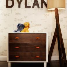 Brown and White Dresser in Modern Boy's Room