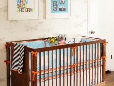 Wood Crib in Contemporary Nursery