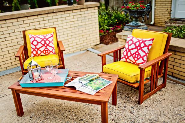 Rehab Addict: Poolside Patio with Bright Furniture | HGTV