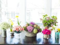 Eclectic Mix of Colorful Centerpieces