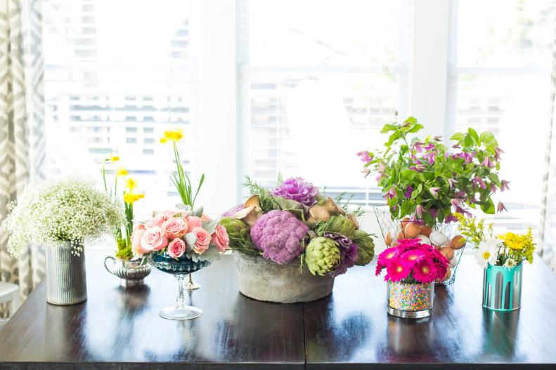 Eclectic Mix of Colorful Centerpieces