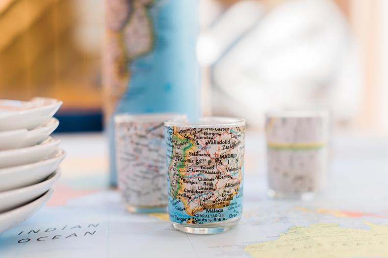 Candle Votives Wrapped in World Maps