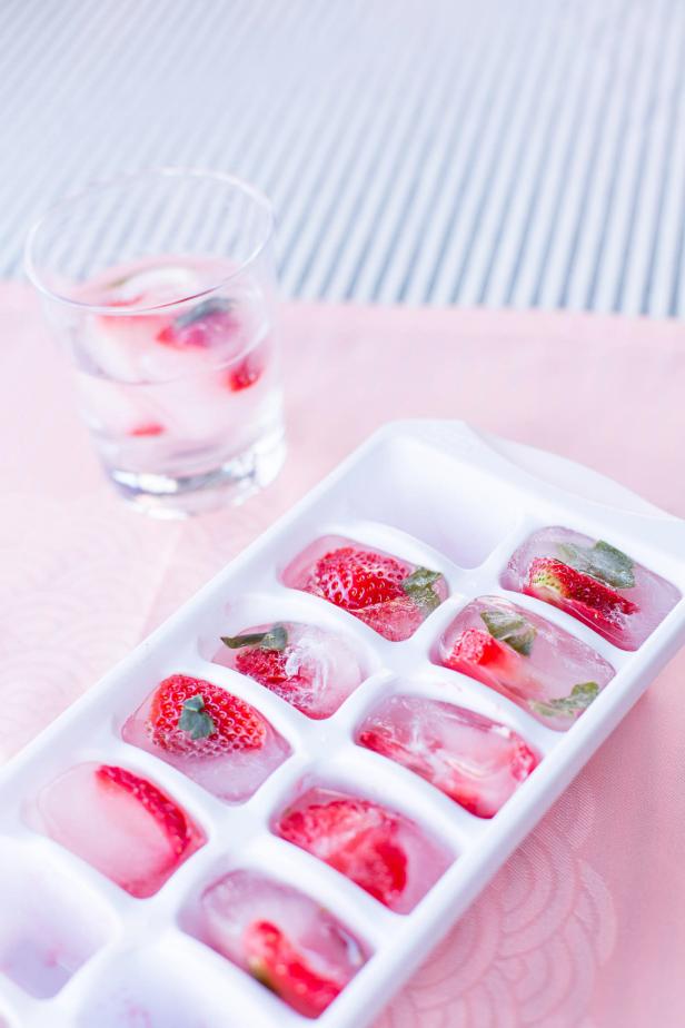 Ice Cubes With Strawberries