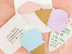 Party Invitations in Shape of Ice Cream