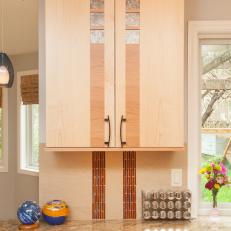 Maple Kitchen Cabinets With Cherry Stripe