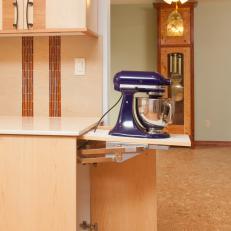 Wood Kitchen Cabinet With Mixer Storage