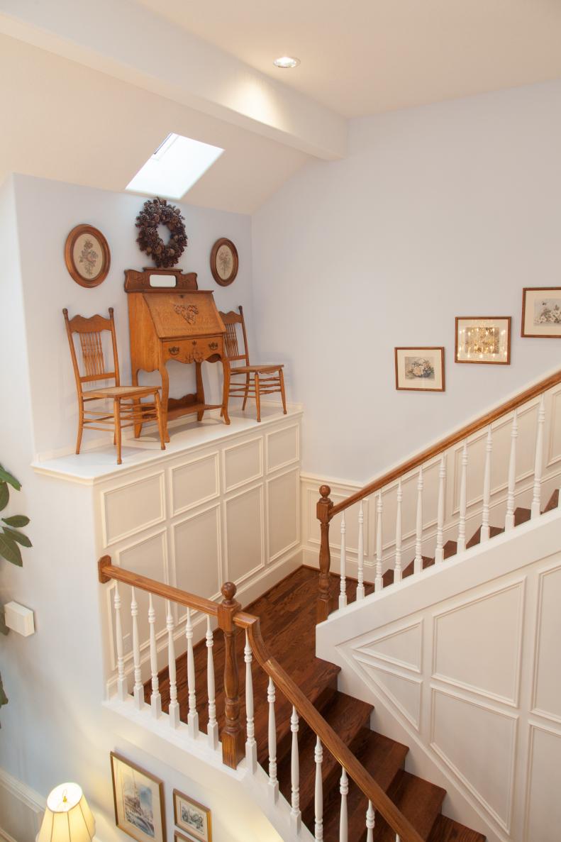Traditional Stairs With Antique Decor