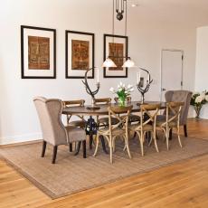 Transitional Dining Room With Industrial Flair