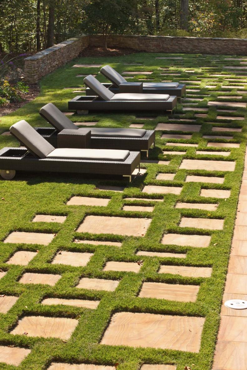 Chairs and Pavers in Grass