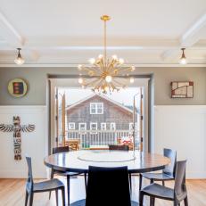 Beautiful Transitional Dining Room With Deck Access