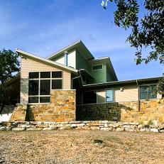 Contemporary Home Exterior Features Stone & Siding