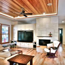 Wood Tray Ceiling is Center of Attention