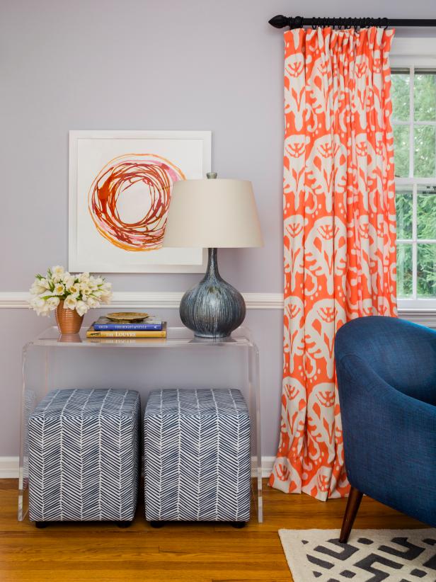 clear console table with decor