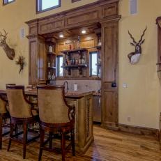 Rustic Bar With Wood Paneling