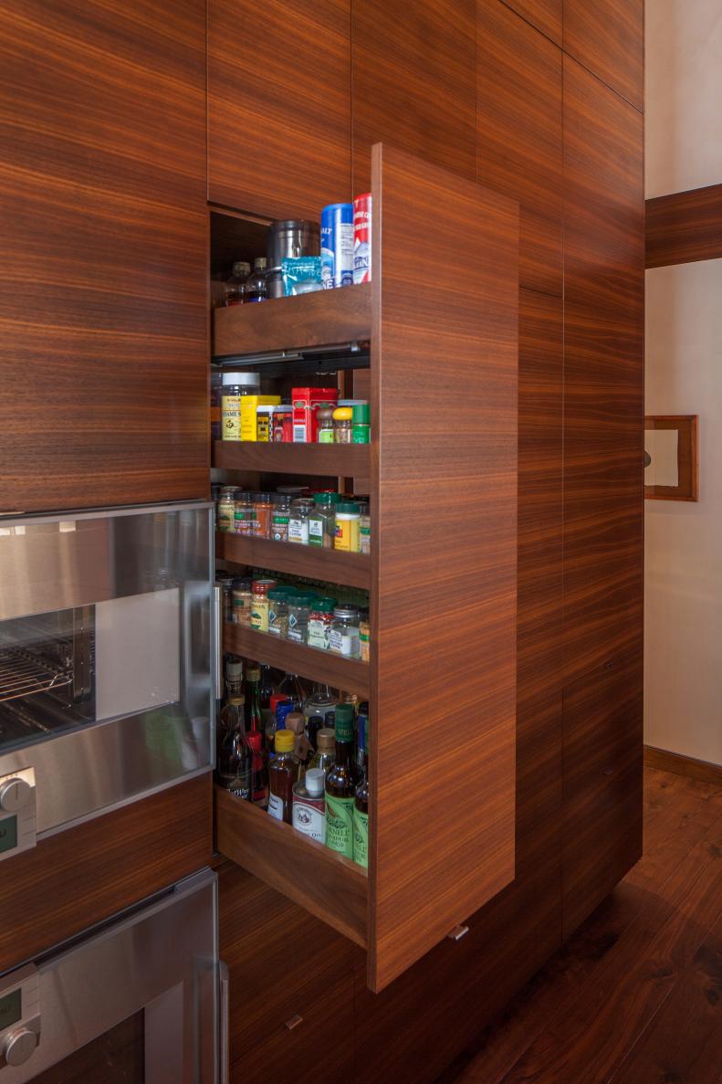 Kitchen Cabinet With Pull-Out Spice Rack
