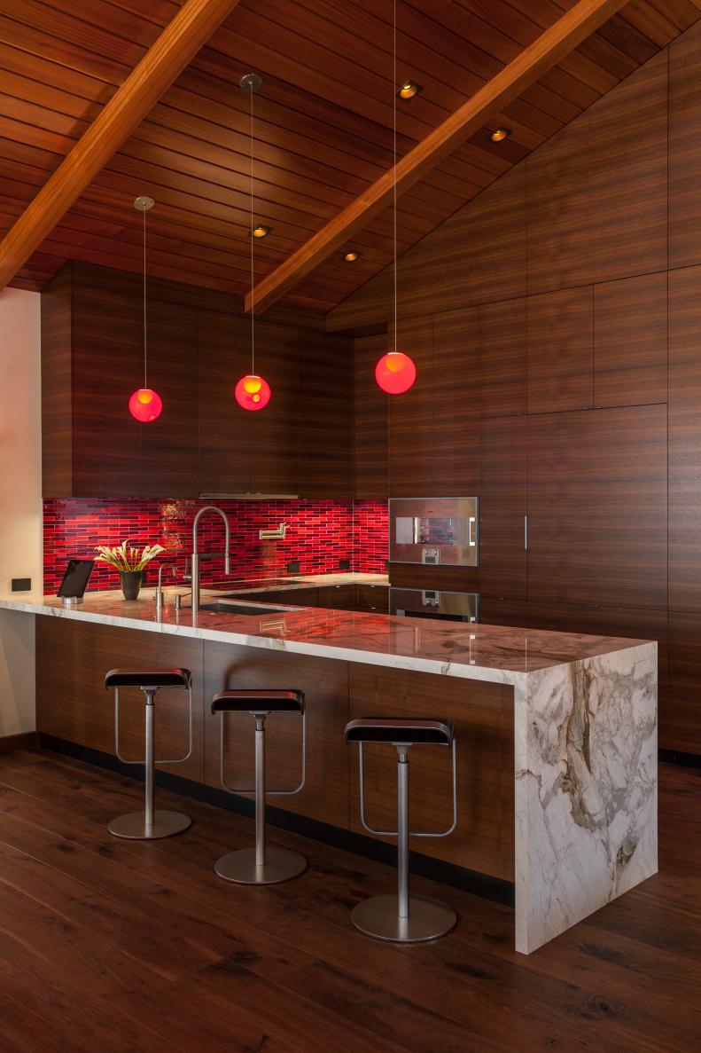 Brown and Red Modern Kitchen