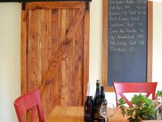 Neutral Rustic Dining Area With Chalkboard