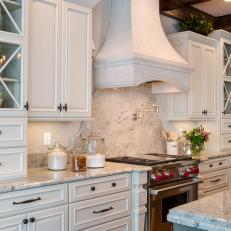 Elegant Traditional Kitchen Cabinets and Range Hood