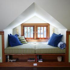 Built-In Daybed With Cozy Green Striped Cushions