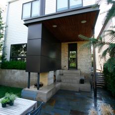 Modern Portico With Recessed Lighting
